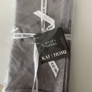 KAF HOME New in Package Light Gray Chambray Cotton Napkins. Set of 4